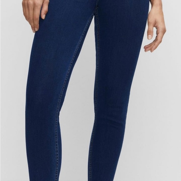 Mango High-waist Cotton Blend Jeggings in Dark Blue Denim - Picture 2 of 15